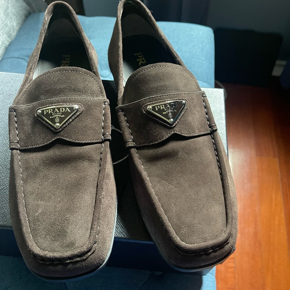 Prada Men's Brown Suede Loafers - Picture 2 of 6